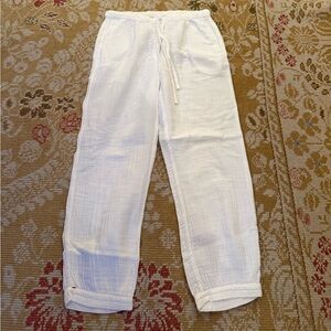 XiRENA Women's White Drawstring Linen Pants